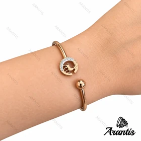 دستبند بنگل رزگلد زنانه مدل w-10836