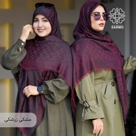 روسری نخ کشمیر آلیس (مشکی زرشکی)