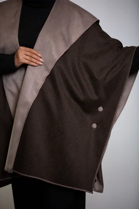 پالتو پانچ کشمیر دورو (قهوه ای)