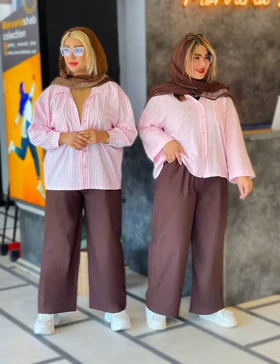شلوار کتان نیم بگ آنا کد : 13222