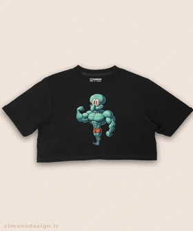 کراپ زنانه طرح اختاپوس بدنساز کد 1056