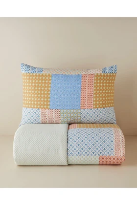 سرویس روتختی دو نفره Patchform با اتوکشی آسان 200 × 220 سانتی‌متر - آبی – زرشکی