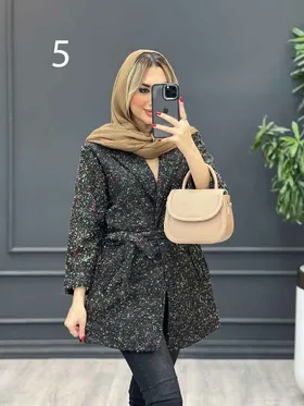 پالتو کمر دار آستین دوبل