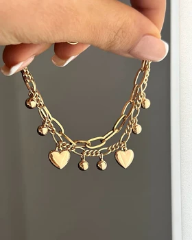 دستبند آویزدار قلب و گوی ژوپینگ