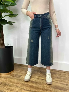 شلوار واید بگ بغل سایه گازوئیلی پارچه ترک کمرساده