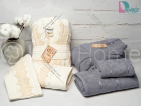 حوله ست عروس و داماد لاوینتا طوسی تیره و شیری