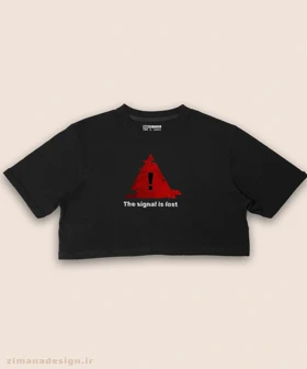 کراپ زنانه طرح مثلث سیگنال از دست رفته کد 965