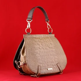 کیف دوشی و دستی زنانه چرم یلسان مدل مارال کد008-GC (کرم)