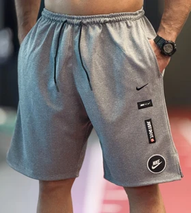 شلوارک بگ نایک (Nike) پارچه غواصی لطیف با لوگو گلدوزی (ژله ای)