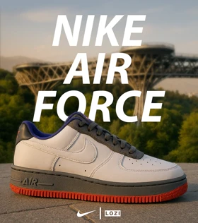 کفش کتانی بزرگ پا سفید آبی قرمز نایک NIKE AIR FORCE