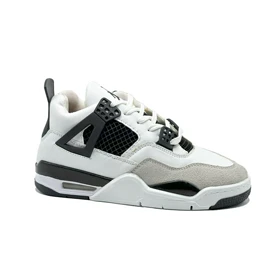 کفش کتانی ساق‌دار مردانه سفید مشکی Nike air jordan 4