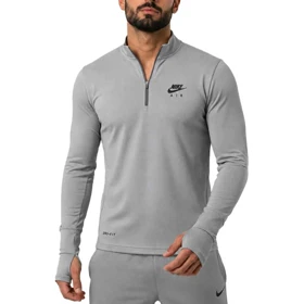 استرج نیم زیپ ورزشی مردانه نایک مدل VHD-Dri Fit-4K0978 طوسی روشن