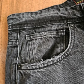 شلوارجین STRAIGHT ذغالی طرح برند لی