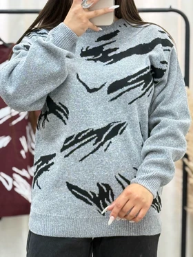 بلوز بافت چاپی زنانه کد 403074