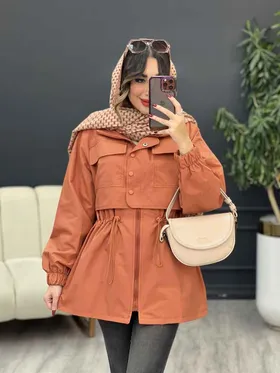 بارانی ژیله دکمه دار کمر گت