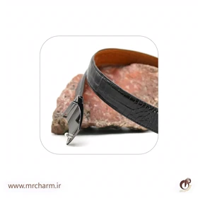 کمربند دورنگ چرم کروکودیلی mrc118-07