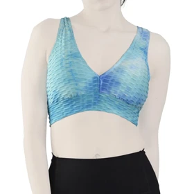 نیم‌تنه ورزشی زنانه مدل CT3562 فیروزه ای