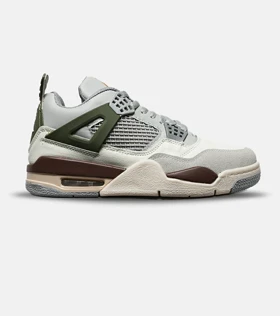 کتانی ساق‌دار زنانه و مردانه طوسی سبز Nike air jordan 4 مدل 8203