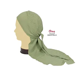 دستمال دورگ نخی مدل خود طرح ( سبز کاهویی)