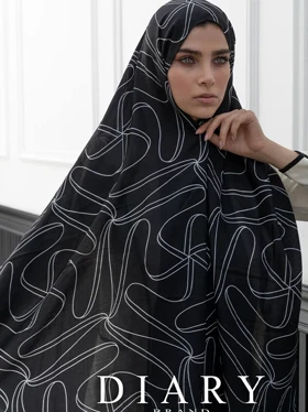 شال طرح بدون قاب مشکی