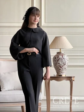 شومیز یقه ب ب مرواریدی