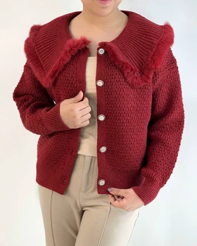 ژاکت بافت پرنسسی گرماژ بالا کد 5182