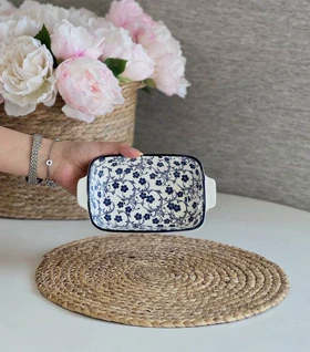 مرغ خوری خوری مستطیل دنی هوم طرح گل آبی / BA26