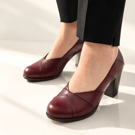 کفش چرم طبیعی زنانه کد 542