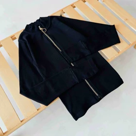 بلوز کبریتی زیپ‌دار مشکی - کد 832