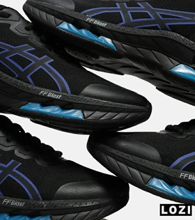 کفش کتانی مردانه مشکی آبی ASICS GORETEX
