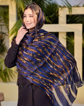 شال ابریشم میله ای زبرا 20271