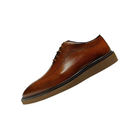 کفش روزمره مردانه مدل بندی چرم طبیعی گل بوته دار