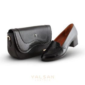 ست کیف و کفش زنانه چرم یلسان مدل هیوار کد 915-KELARA-MRV