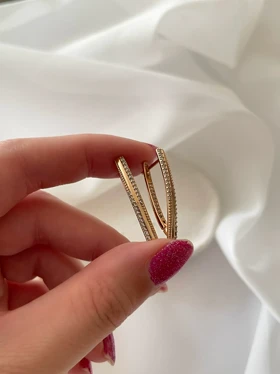 گوشواره مثلث نگین‌دار ژوپینگ