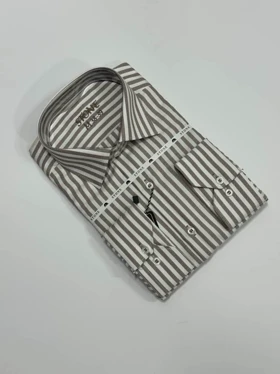 پیراهن مردانه راه راه استین بلند _ قواره ازاد _ مخصوص کلایسک پوش ها