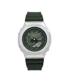 جی شاک2100سبز ارتشی صفحه سیلور
