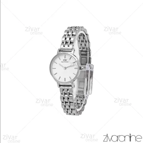 ساعت دنیل ولینگتون زنانه گرد نقره ای صفحه سفید خطی اسمال 106002