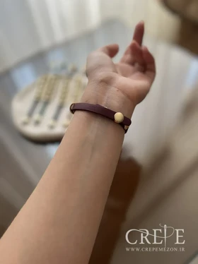 دستبند چرم طرح برند