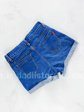 شورتک کوتاه جین چهار دکمه پاچه پاکتی