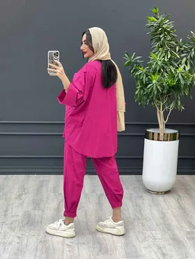 ست مانتو و شلوار دو جیب پاکتی