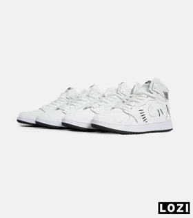 کفش کتانی ساق‌دار مردانه و زنانه سفید NIKE jordan Vodoo