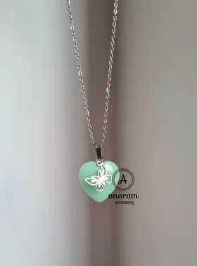 گردنبند قلب شبتاب متولدین سه فصل بهار فروردین، اردیبهشت و خرداد ( شبتاب آبی، سبز ) ارسال رایگان