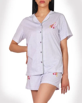 ژاکت و شلوارک خشتی گل‌دار زنانه