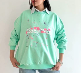 دورس پنبه زنانه مدل باکسی طرحدار قد 70