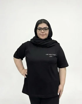 تیشرت سایز بزرگ زنانه نخی طرح نوشته عالی مشکی