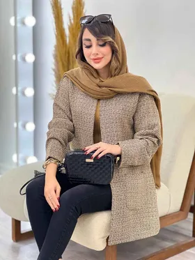 مانتو پاییزه جلو باز دو جیب