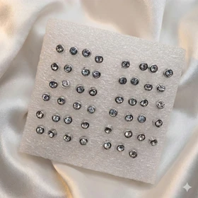 گوشواره میخی استیل مدل «تک‌نگین ریز» (سایز کوچک/مینی) | فروش تکی (عدد)