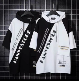 تیشرت آستین کوتاه کلاهدار