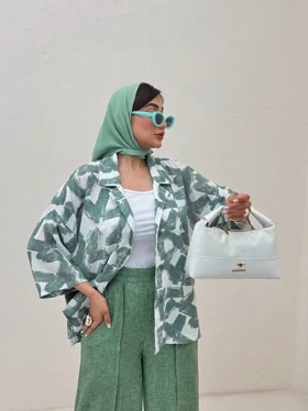 مانتو طرح‌دار لینن
