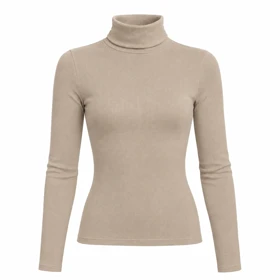 بلوز آستین بلند زنانه پپا مدل Turtleneck رنگ کرم